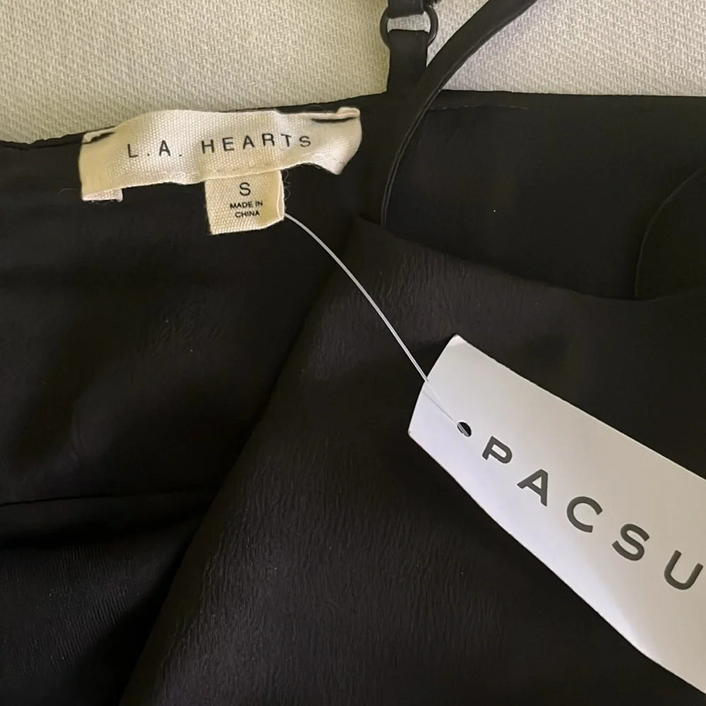 Pacsun la hearts black cowl neck slip mini dress - Picture 3 of 3